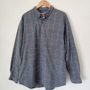 The Territory Ahead Long Sleeve Button Down Shirt Light Gray, Size XL